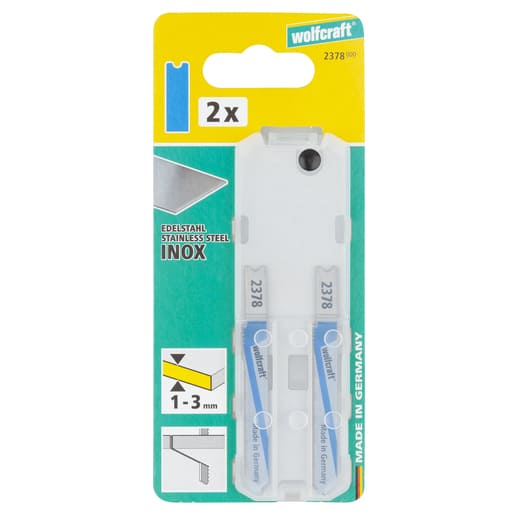 WOLFCRAFT - BIM Jigsaw Blades; U-shank; stainless steel, sheet steel, non-ferrous, 75m, 2pcs