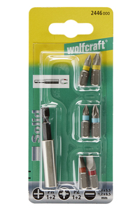 WOLFCRAFT - Bit Set Flat/Crosshead (PH/PZ), 7pcs
