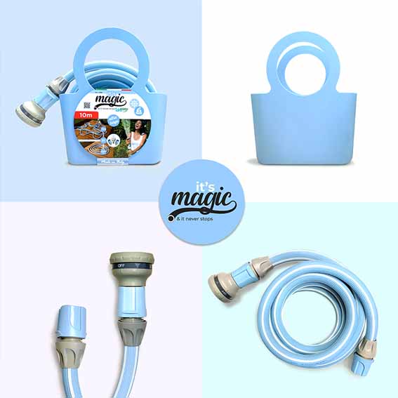 Magic soft hose extendable, 5/8" 20m, nozzle, 2x connectors, bag