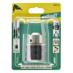 WOLFCRAFT - Key-Type Drill Chuck "Economy line", impact-resistant