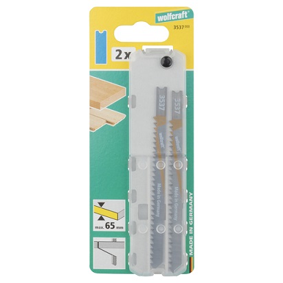 WOLFCRAFT - HCS Jigsaw Blades, U-shank, wood, clean cut 115mm, 2pcs