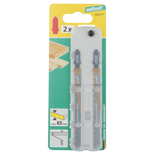 WOLFCRAFT - HCS Jigsaw Blades, T-shank, wood, clean cut 90mm, 2pcs