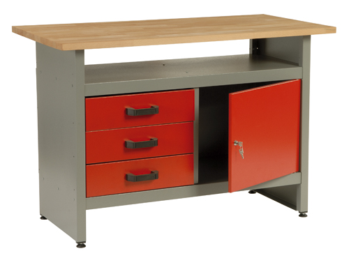 MARS - work bench - 3x drawer, 1x small door - 1215x610x800mm