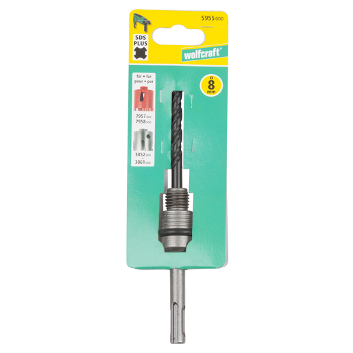 WOLFCRAFT - Mandrel with Centring Drill and SDS Plus Shank 8mm, 110mm