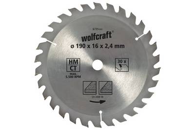 WOLFCRAFT 6736000 Kotouč pilový HM 30zub 190mm