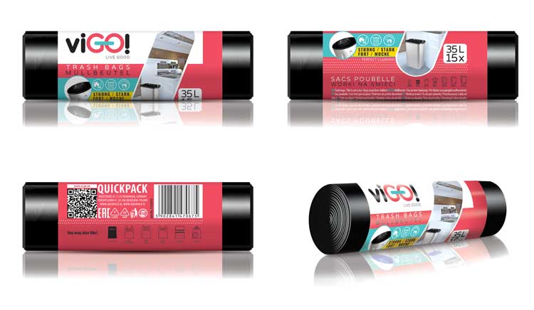 viGO! LDPE garbage bags thick 35l/15 pcs 50x60cm