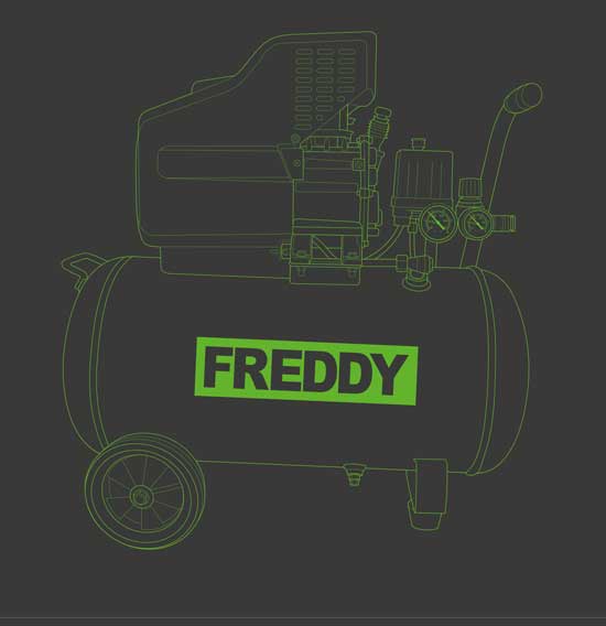 FREDDY - 1.5kW oil compressor; 2,0HP; 24 liters