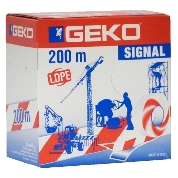 Warning tape red / white 70 mm x 200 m in box