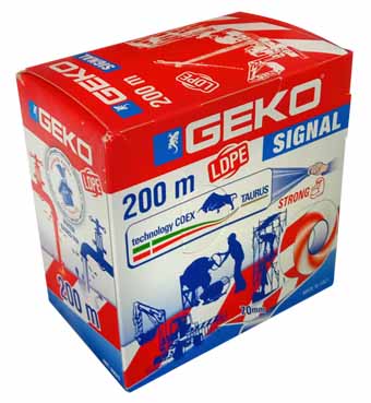 Warning tape red / white 70 mm x 200 m in box