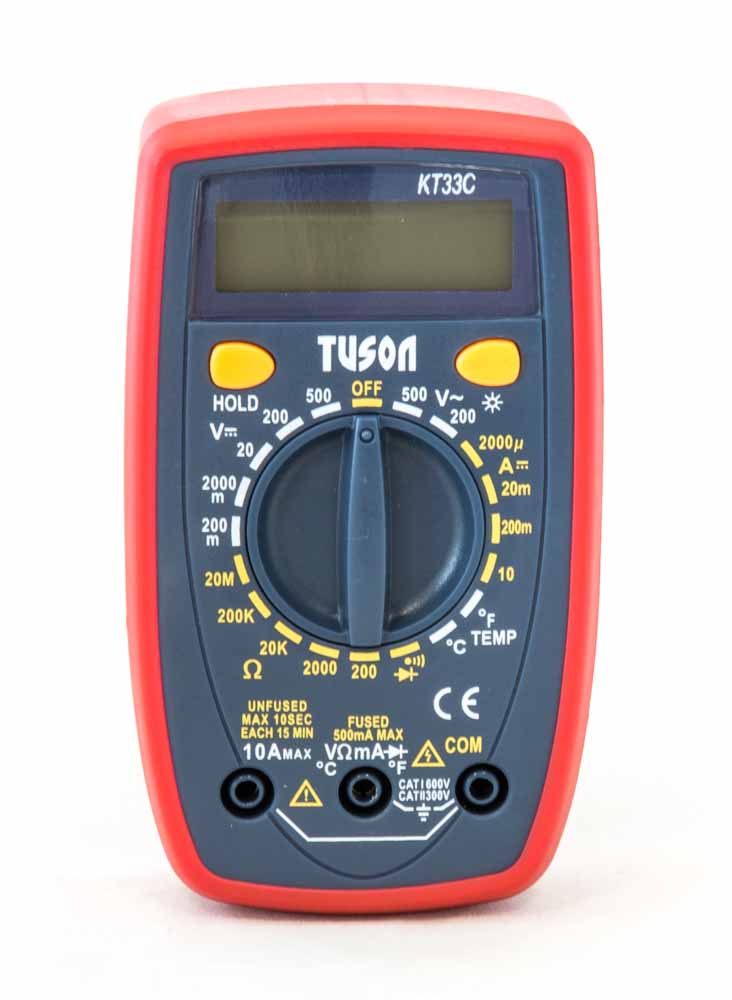 TUSON - Digital Multimeter -  grey and red holster, without HFE function