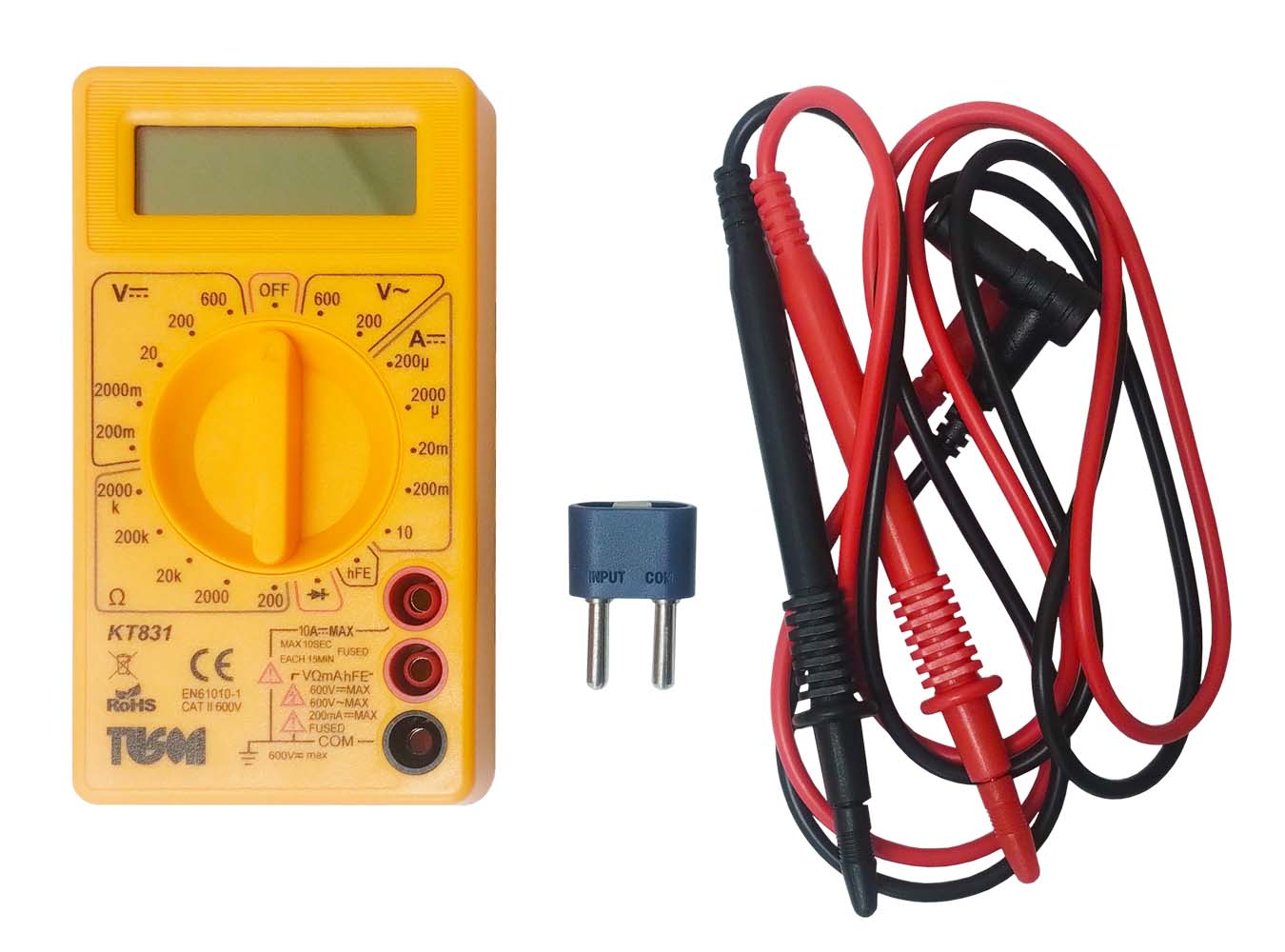 TUSON - Multimeterr, yellow color - CE CAT II / 600V