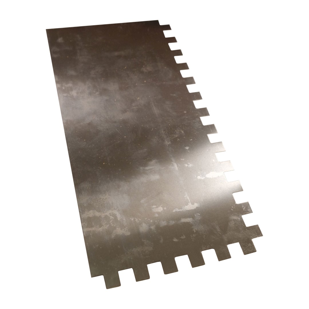 Stainless steel nodched trowel 270x130mm tooth 10mm - plastic handle