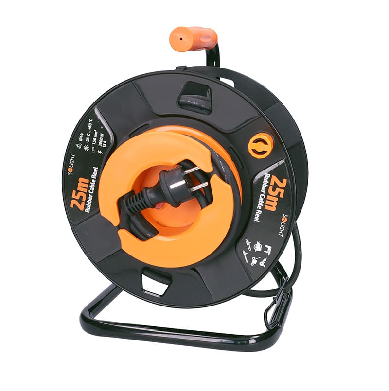 SOLIGHT - Extension cable 1x socket - outdoor, black, 25m