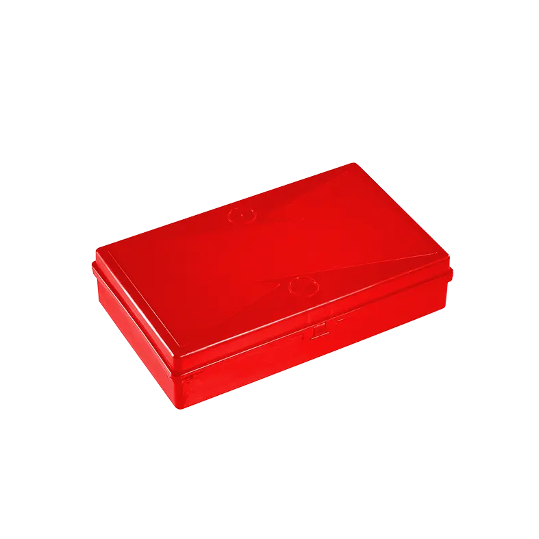 Polypropylene tackle box with 4 compartments, red