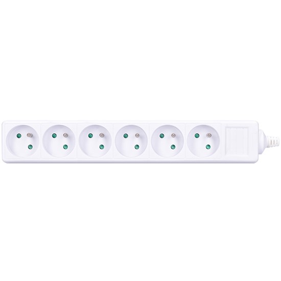 SOLIGHT PZ17 vícenásobná zásuvka, 6 zásuvek