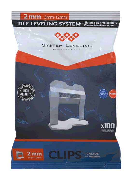 System Leveling - Clip for leveling - 2mm (100 pcs)