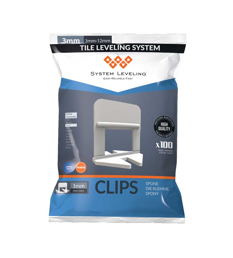 System Leveling - Clip for leveling - 3mm (100 pcs)