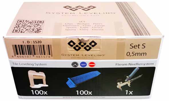 System Leveling - SET Box 100 Clips 0,5mm+100 Wenges+1 Pliers