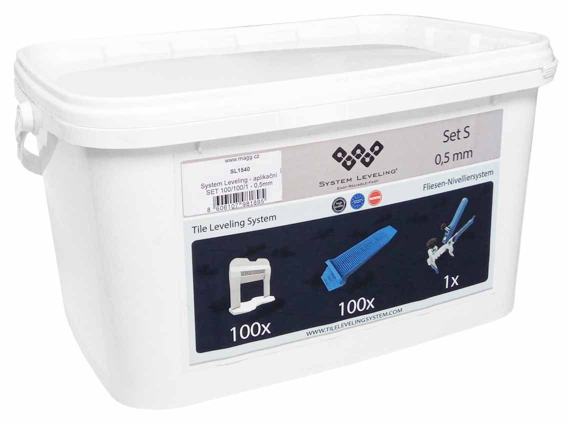 System Leveling - SET Bucket 100 Clips 0,5mm+100 Wenges+1 Pliers