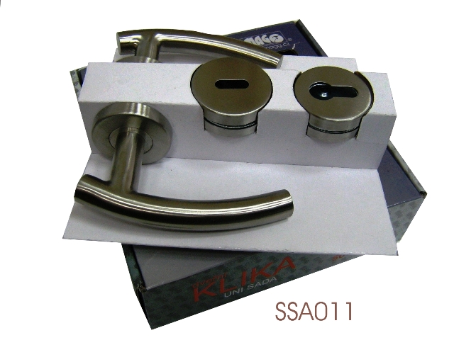 Door-handle with accessories,material: brushed stainless steel 