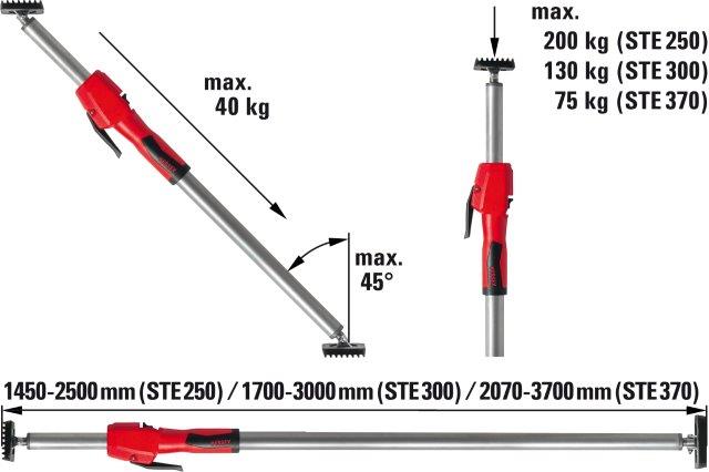 BESSEY - Telescopic drywall support STE 250 