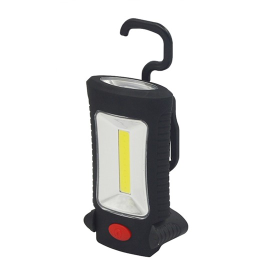 SOLIGHT - LED work lamp, 3W COB + 3 SMD LED, hook + magnet, 3 x AAA