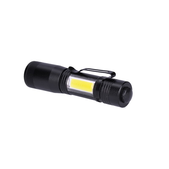 SOLIGHT - LED metal lamp 3W + COB, 150 + 60lm, AA, black