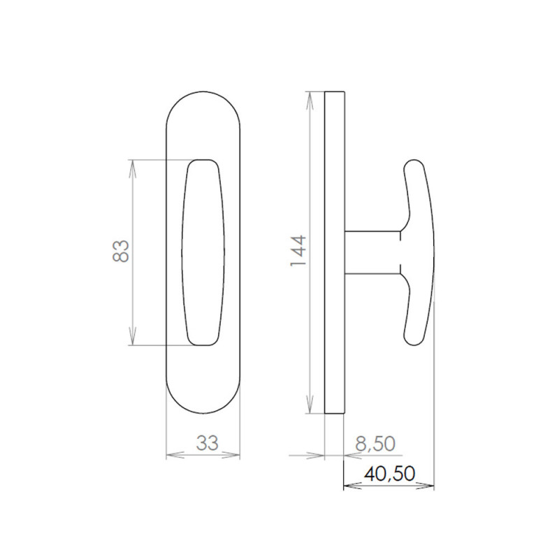 Window handle KLASIK white