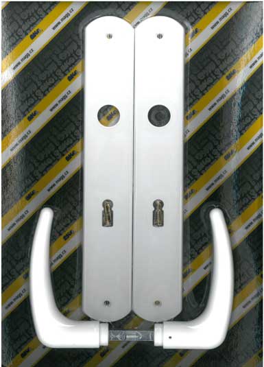 Plastic door handle KLASIK 72mm regular lock XXL white