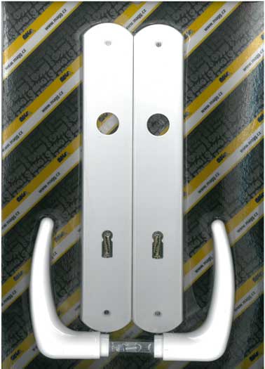 Plastic door handle KLASIK 90mm regular lock XXL white
