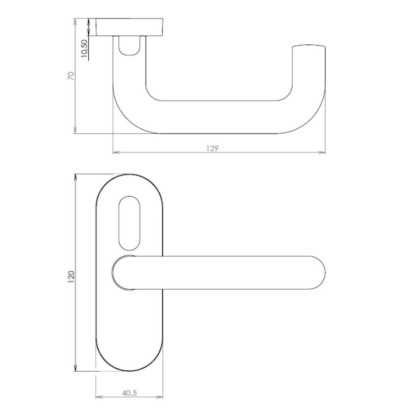 Plastic door handle STANDARD brown