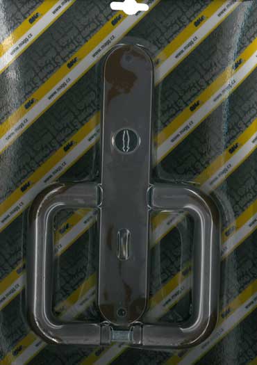 Plastic door handle 72mm regular lock STANDARD brown