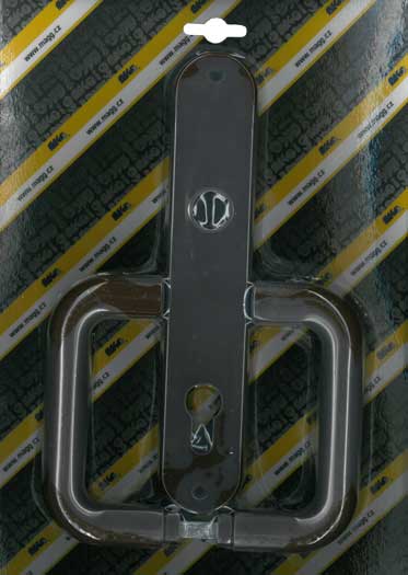 Plastic door handle 90mm cylindrical lock STANDARD brown