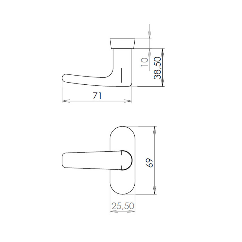 Window handle KLASIK brown