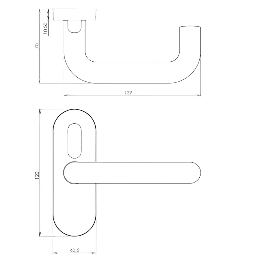 Plastic door handle KLASIK brown