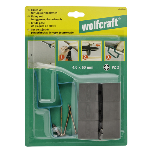 WOLFCRAFT -Fixing Set for Gypsum Plasterboards, 8 parts