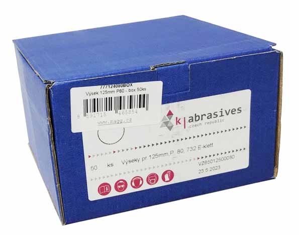 Grinding segment 125mm - P80 with velcro - 50 pcs