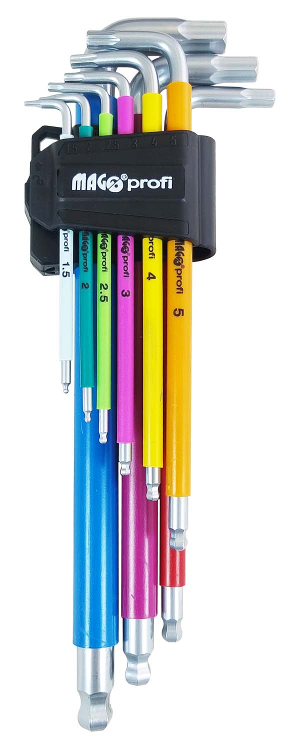 MAGG Profi - MAX-GRIP sada imbus klíčů s kuličkou, prodloužených (1,5-10mm) - 9 ks