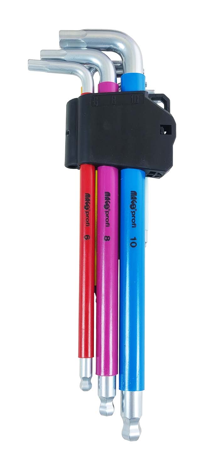 MAGG Profi - MAX-GRIP set of hex keys with ball, extended (1.5-10mm) - 9 pcs.