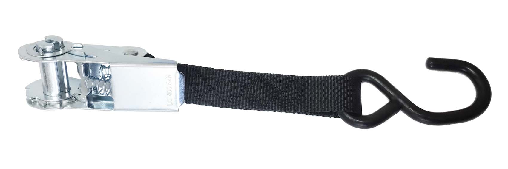 Lashing strap 25mm/6m to 750kg, S-shaped hook