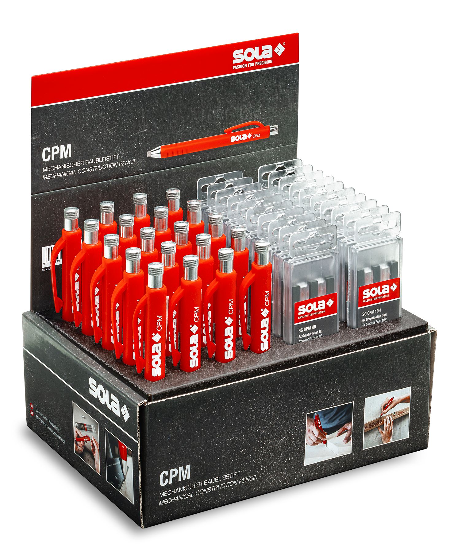 SOLA - CPM SET - carpenter's pencil set (20x CPM; 10x6 HB; 10x6 10H)