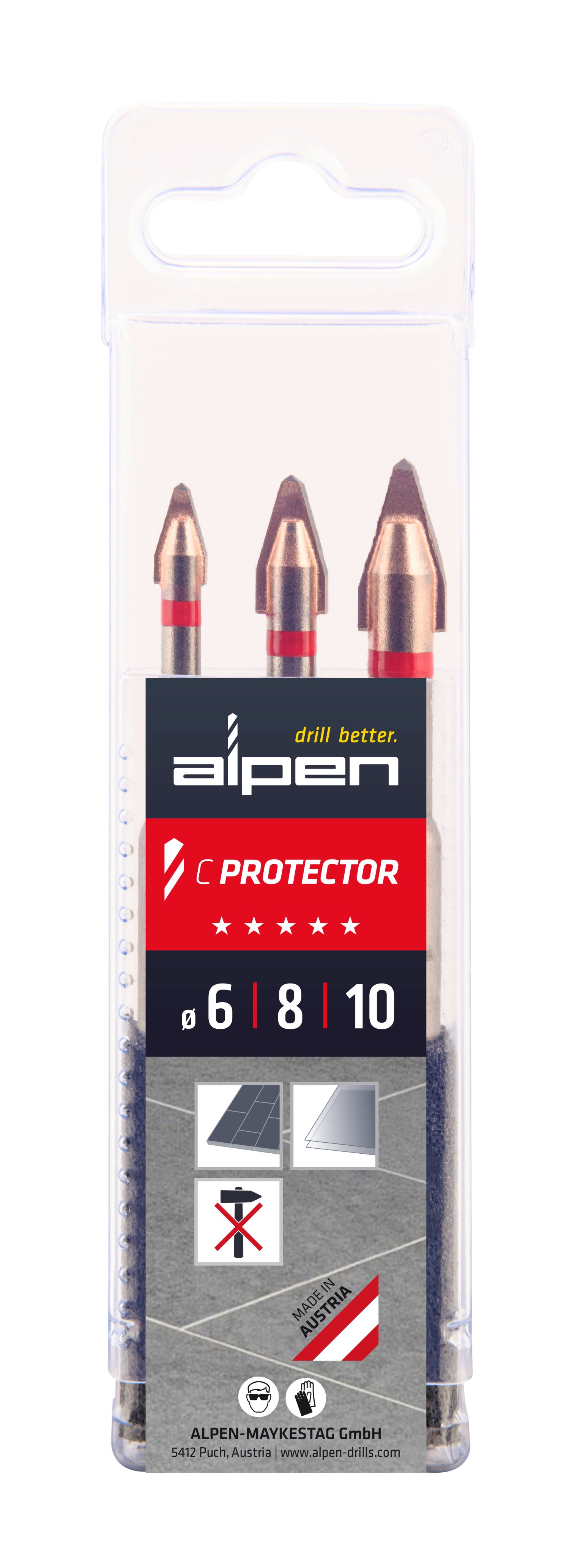 Alpen - Drill set for hard ceramics C Protector + Profi Multicut