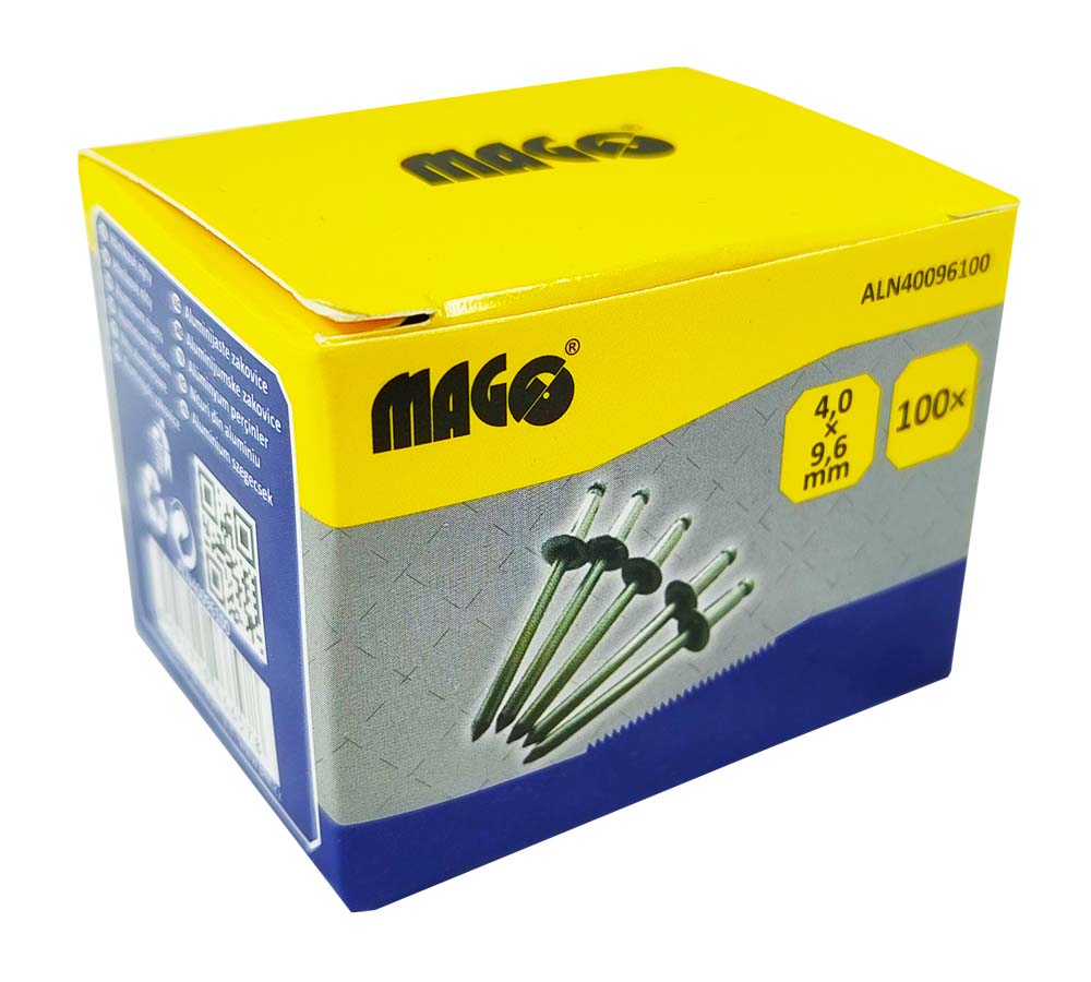 Aluminium rivets 4,0x9,6mm - 100pcs