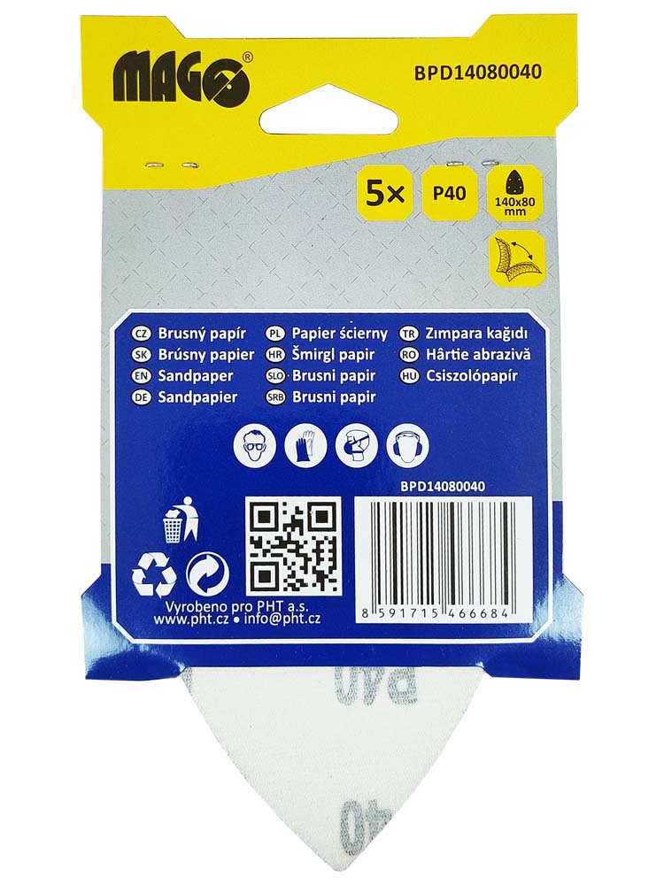 Delta sandpaper 140x80 mm - P40 - 5 pcs