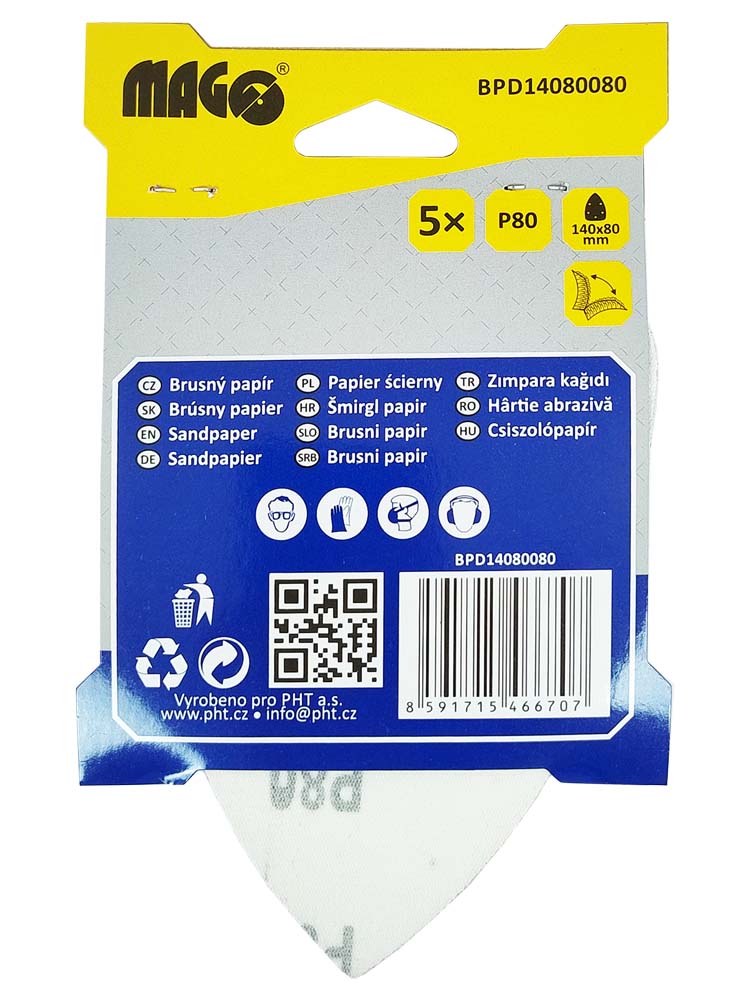 Delta sandpaper 140x80 mm - P80 - 5 pcs