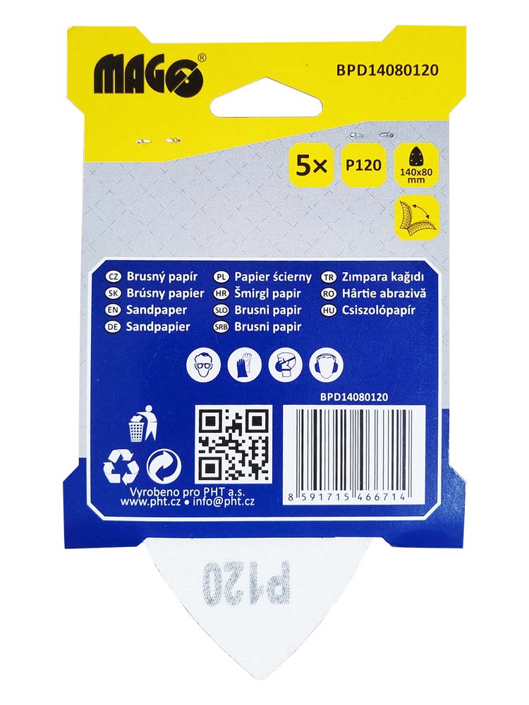 Delta sandpaper 140x80 mm - P120 - 5 pcs