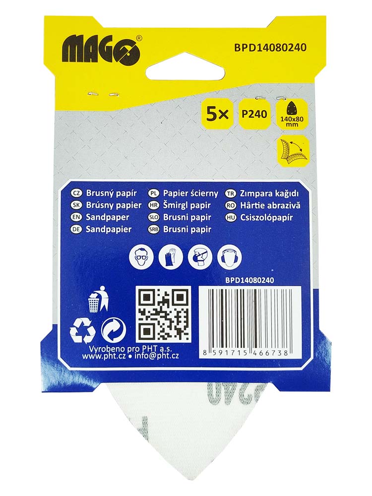 Delta sandpaper 140x80 mm - P240 - 5 pcs