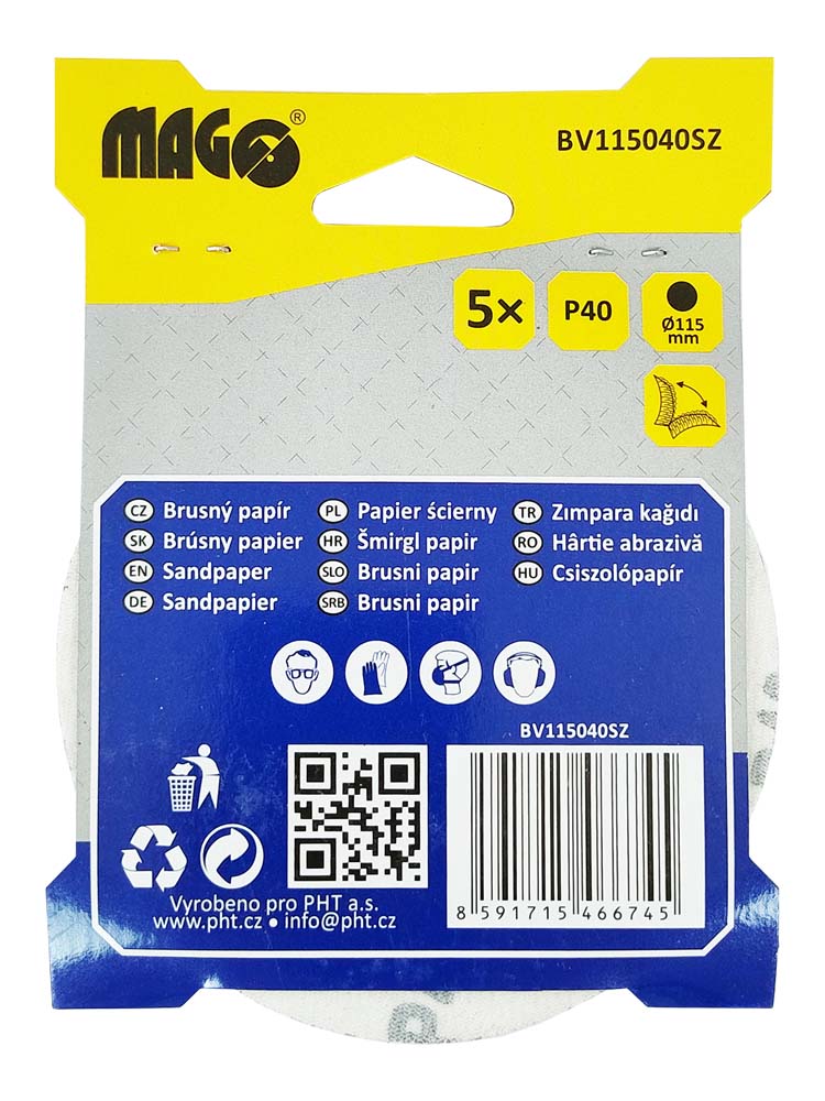 Velcro sanding disc 115 mm - P40 - 5 pcs