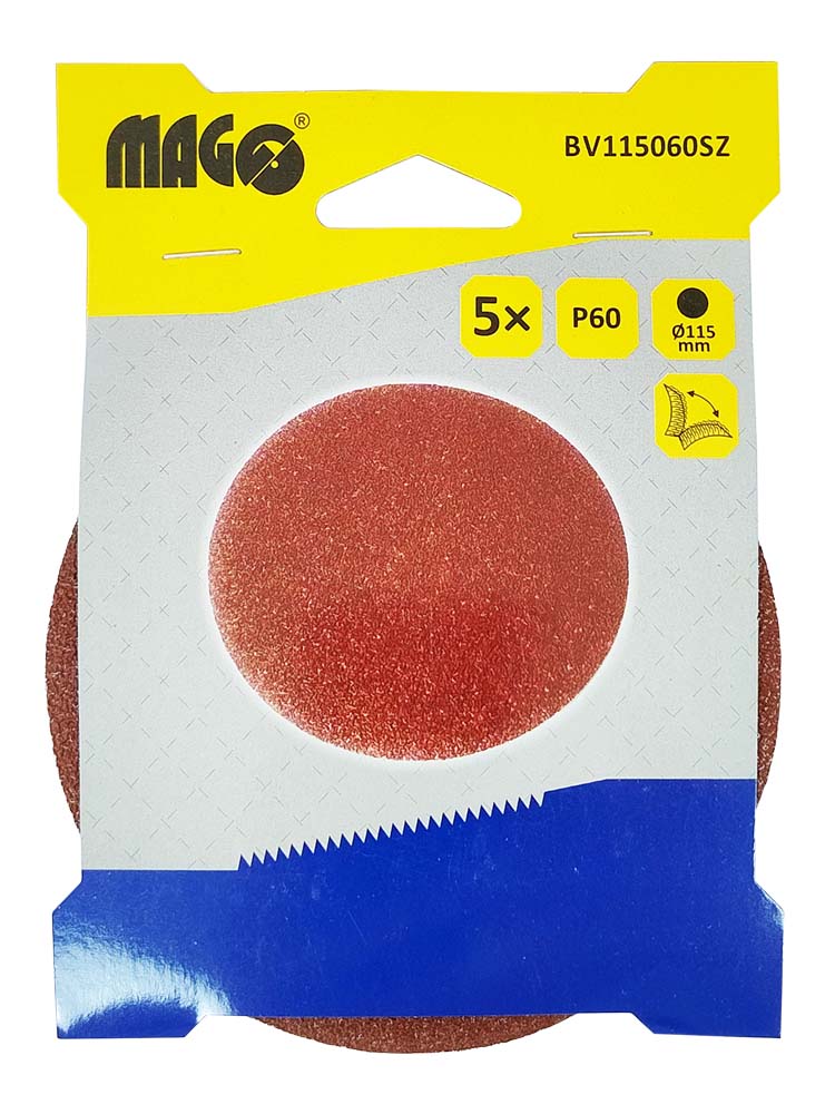 Velcro sanding disc 115 mm - P60 - 5 pcs
