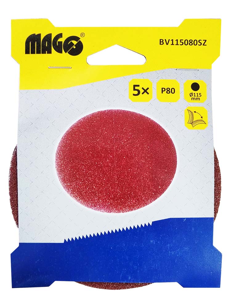 Velcro sanding disc 115 mm - P80 - 5 pcs